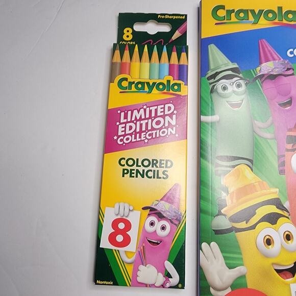 Crayola Limited Edition Crayons Markers Colored Pencils Coloring Book Bundle - Picture 4 of 10